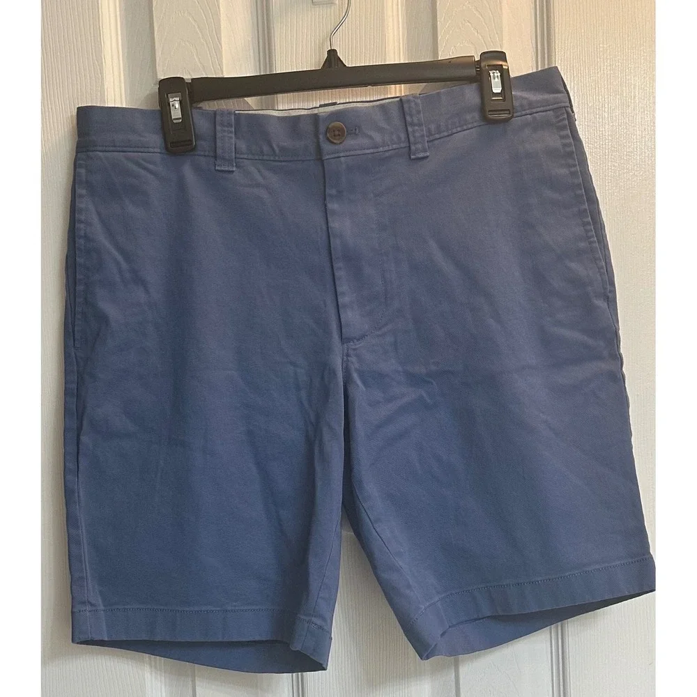 J.Crew Mens 9 Inch Inseam Chino Shorts Blue Size 32 Cotton Twill Flat Front